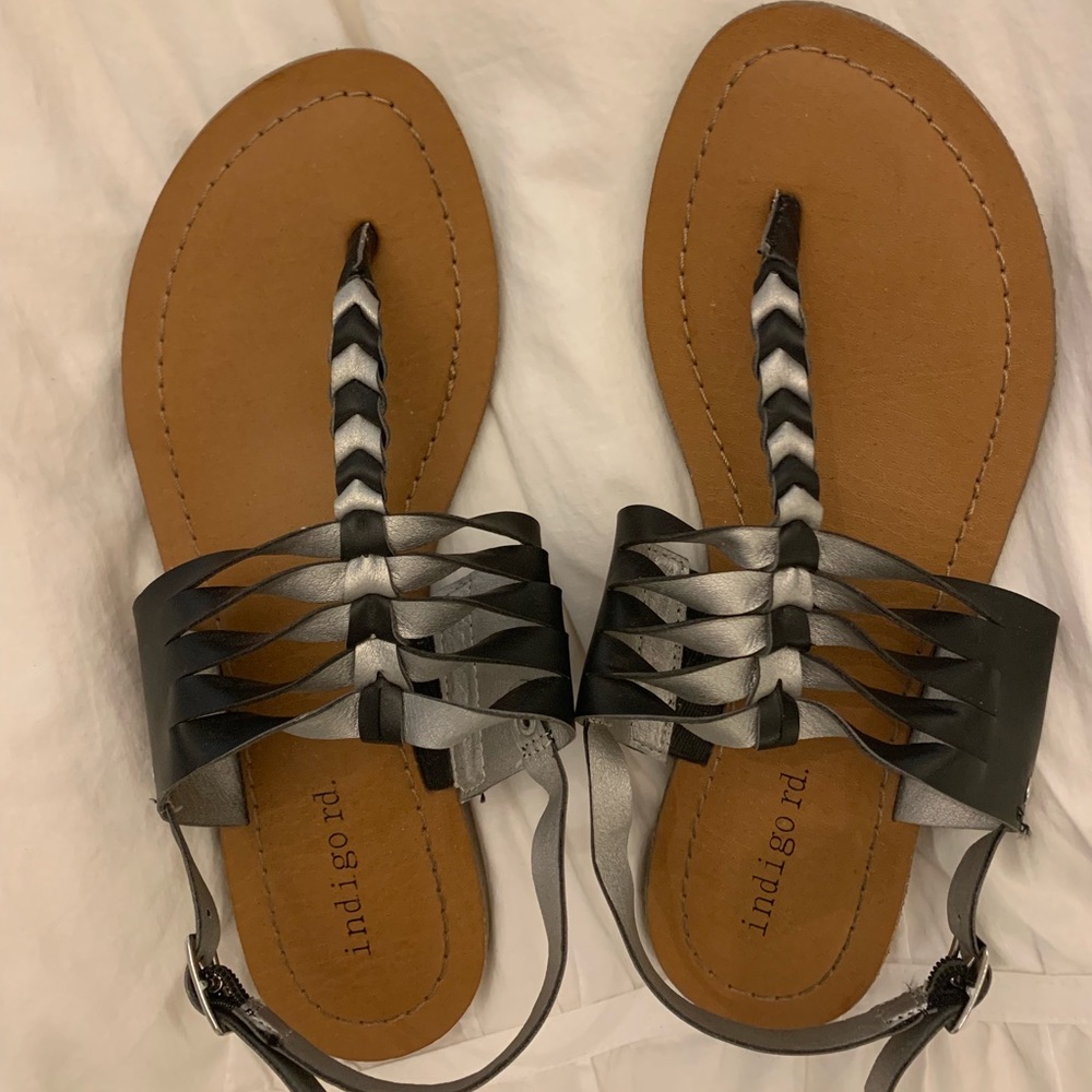 Adorable Silver and Black Sandals